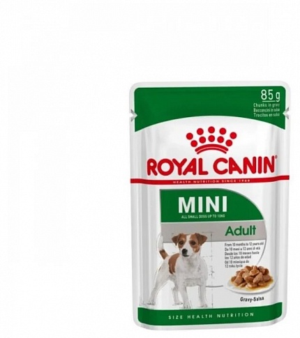 Влажный корм для собак Royal Canin Mini Adult Pouch, 12 шт. в уп. х 85 г 12шт. х 85г (для мелких пород)